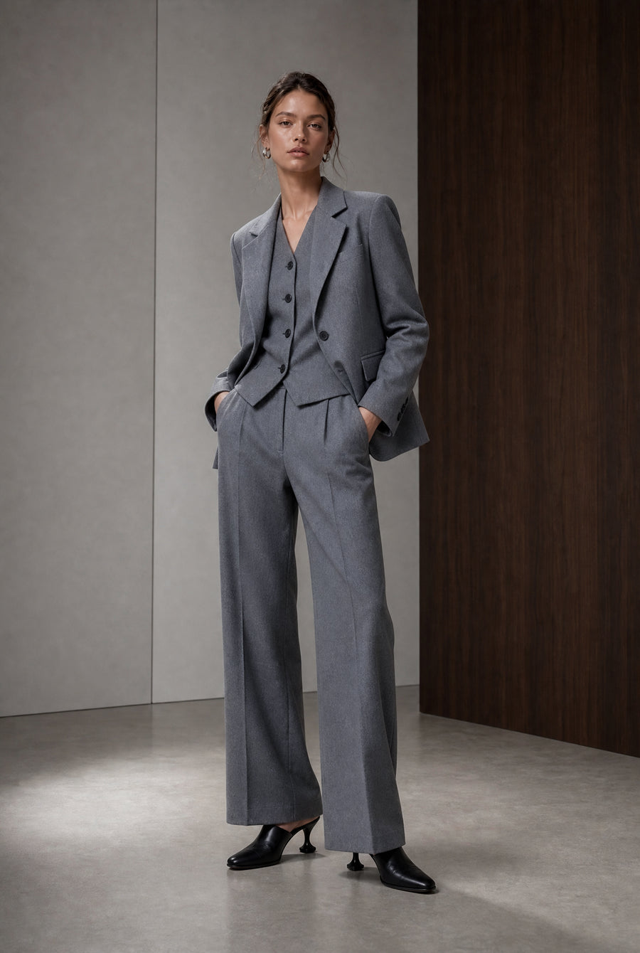 Raven viscose blend pants | Grey