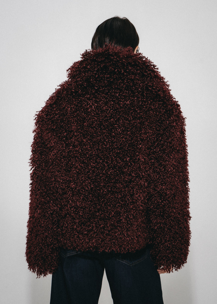 Studio Faux fur coat 61678 | Bordo
