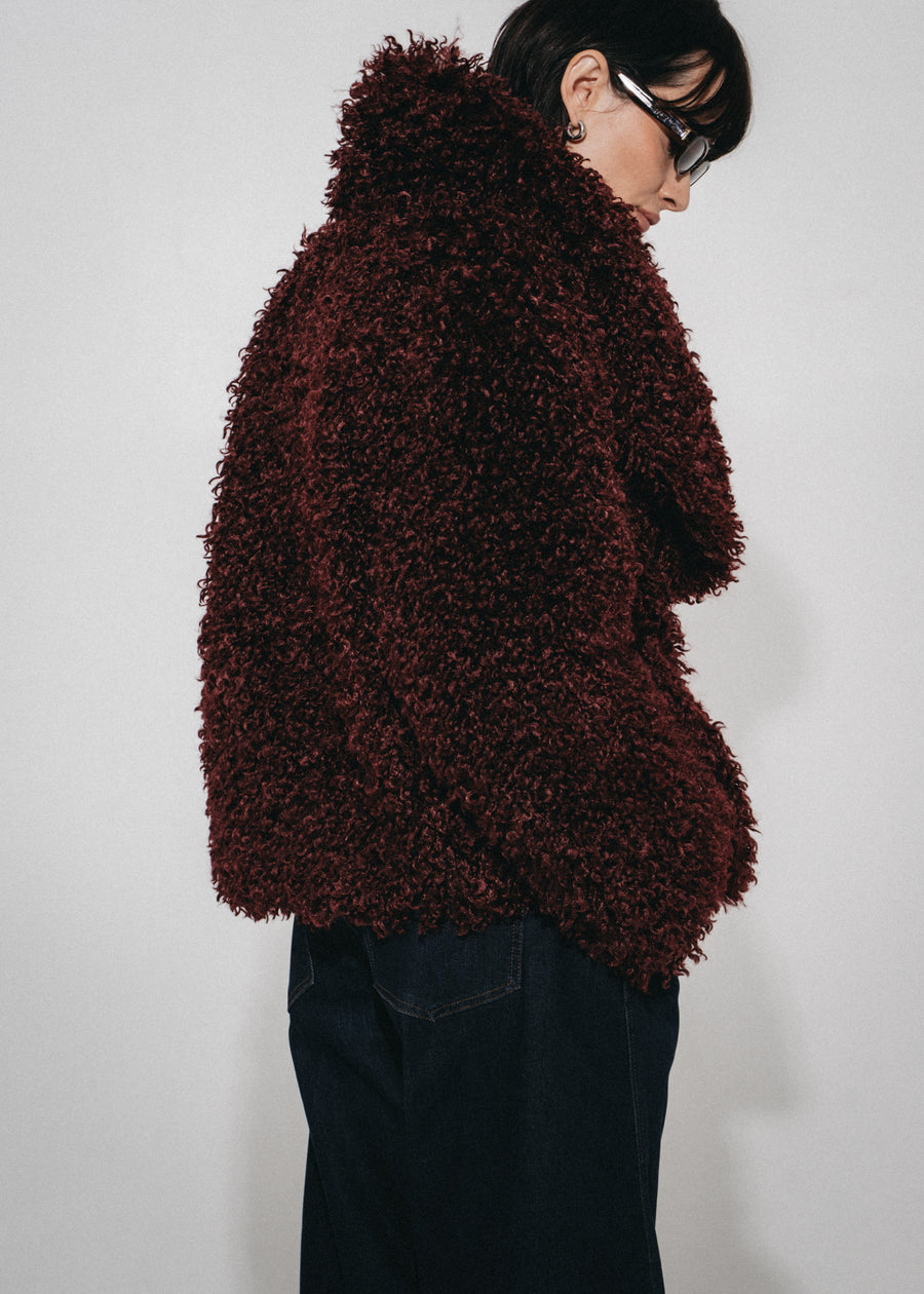 Studio Faux fur coat 61678 | Bordo
