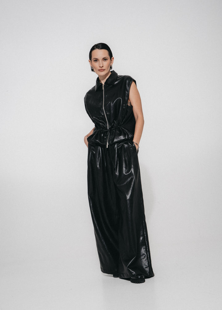 Sienna eco leather wide-leg  pants