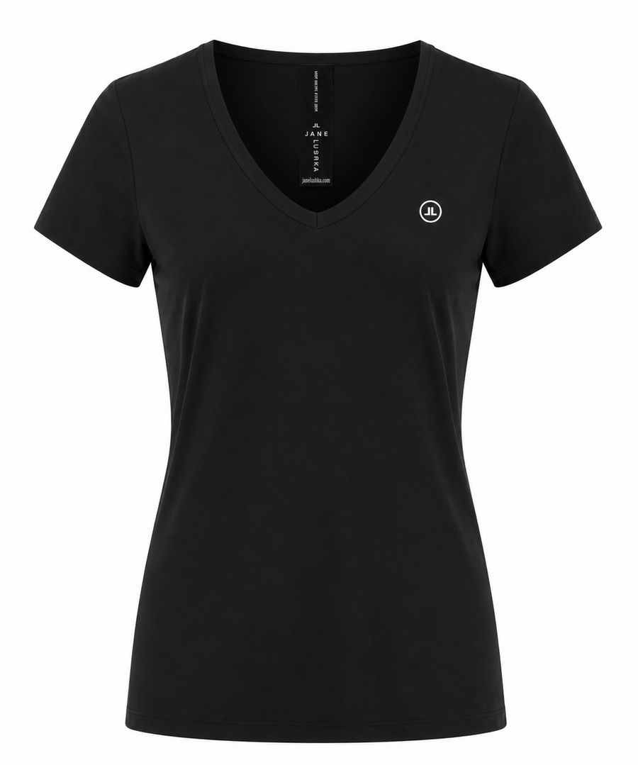 T shirt V Neck Easy Wear Organic Cotton | Black