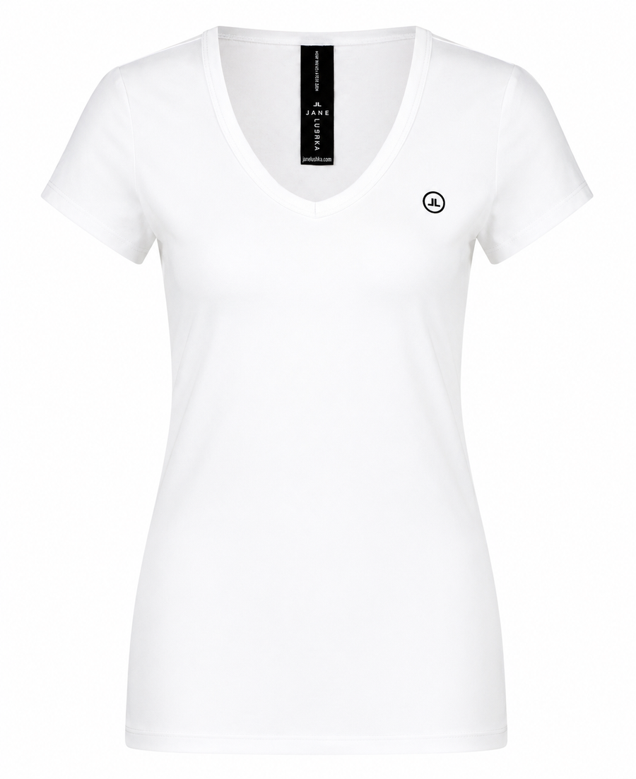 T shirt V Neck Easy Wear Organic Cotton | White