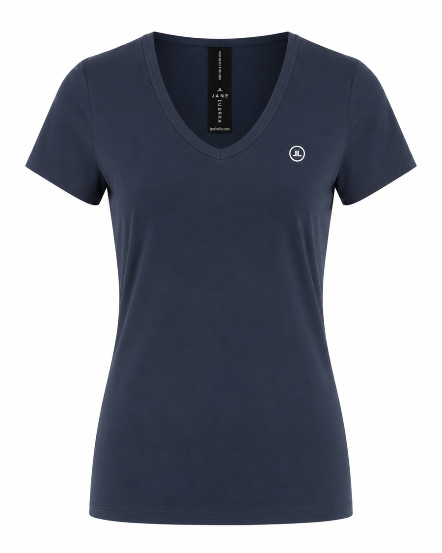 T shirt V Neck Easy Wear Organic Cotton | Blue